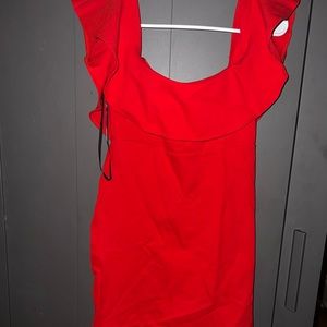 Forever 21 Red Dress with Ruffled ends